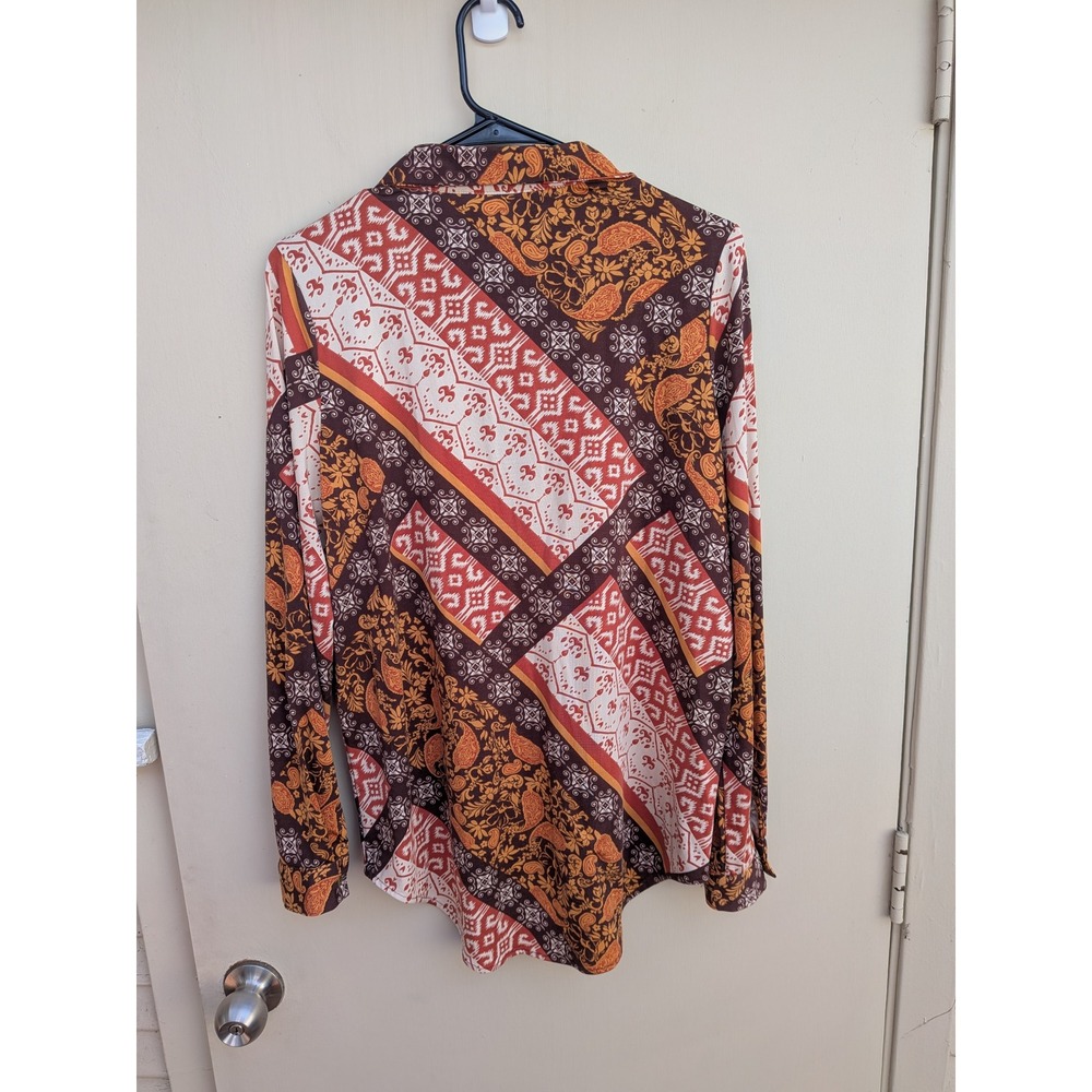 BCBGMAXAZRIA Patchwork Print Long Sleeve Blouse B… - image 6